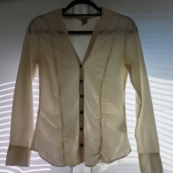 3 pieces:  Black n white flare pants, crop jacket, shirred LS shirt, size 4 or S - Picture 12 of 15